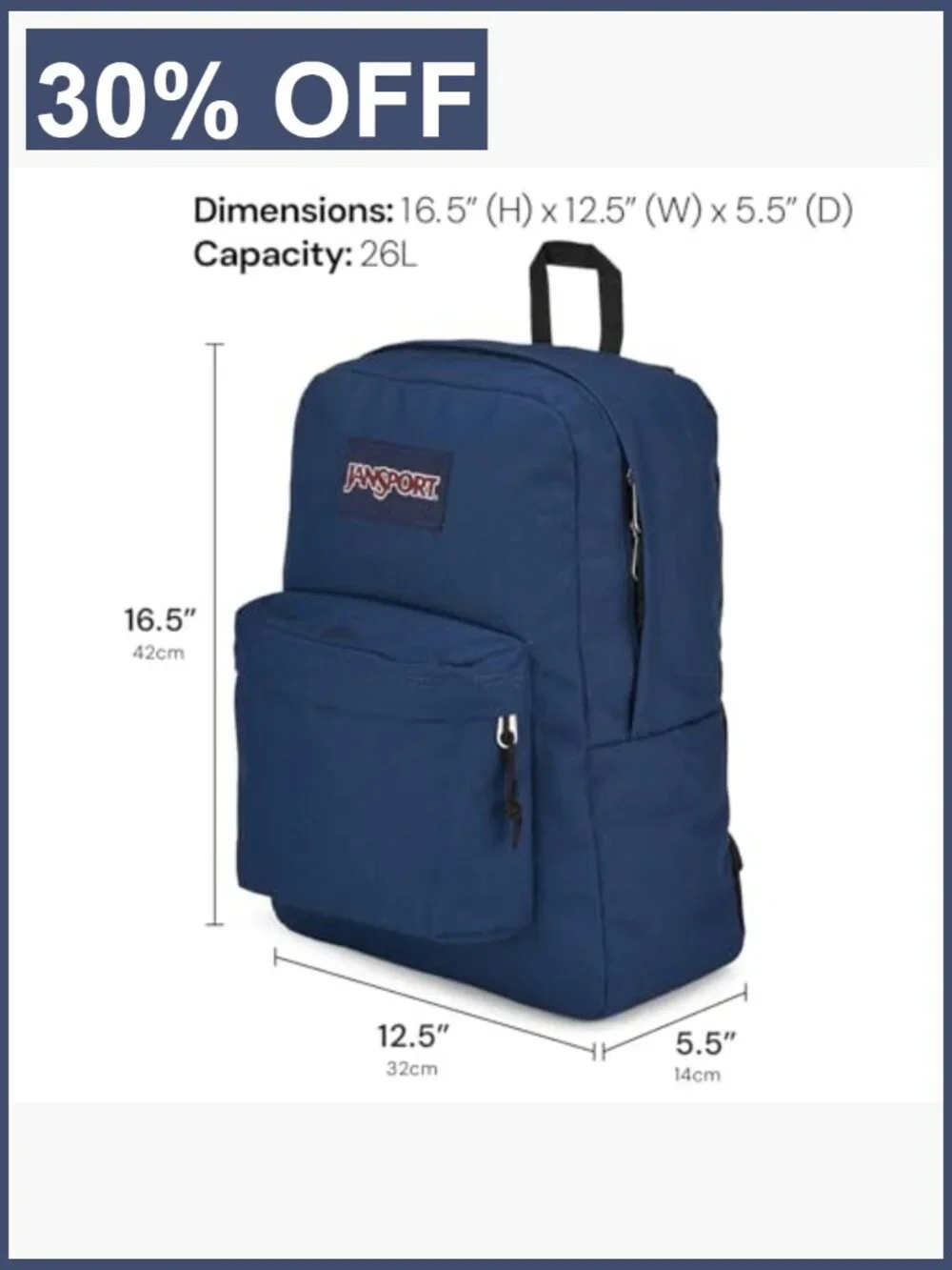 SuperBreak Plus Backpack with Padded Laptop Sleeve and Bottle Pocket